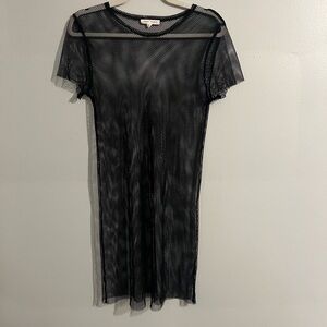 Honey Punch Sheer fishnet Black Mini Dress